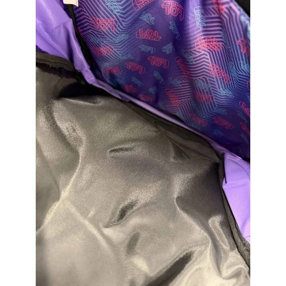 LOL Surprise Backpack 17” Book Bag Purple Shiny With Laptop Sleeve And Pockets